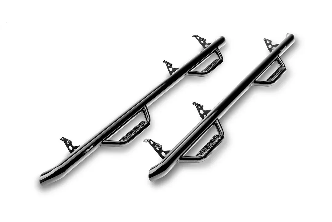 N-Fab Cab Length With Drop Down Steps Round Nerf Bar D0273QC