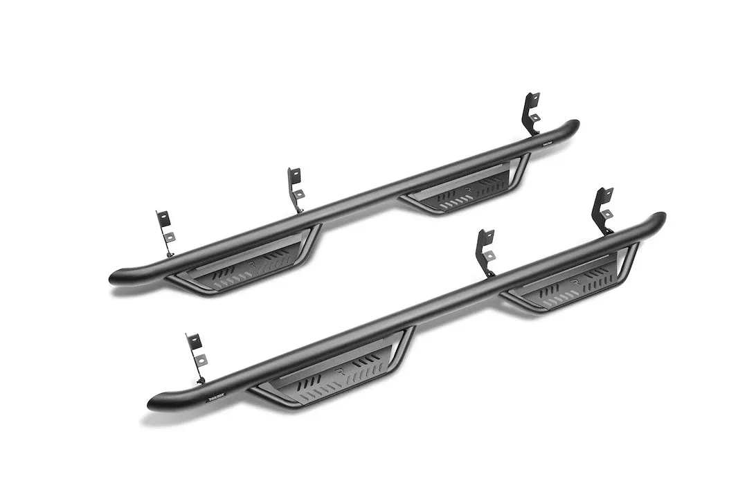 N-Fab Podium With Drop Down Steps Round Nerf Bar HPC1980CC-TX
