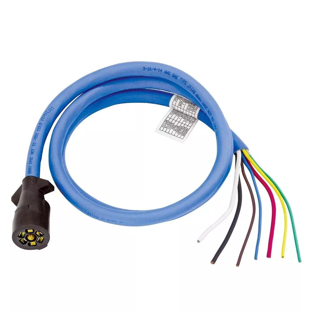 (SPECIAL ORDER) 7-Way Molded Trailer End 8′ Cable Cold Weather