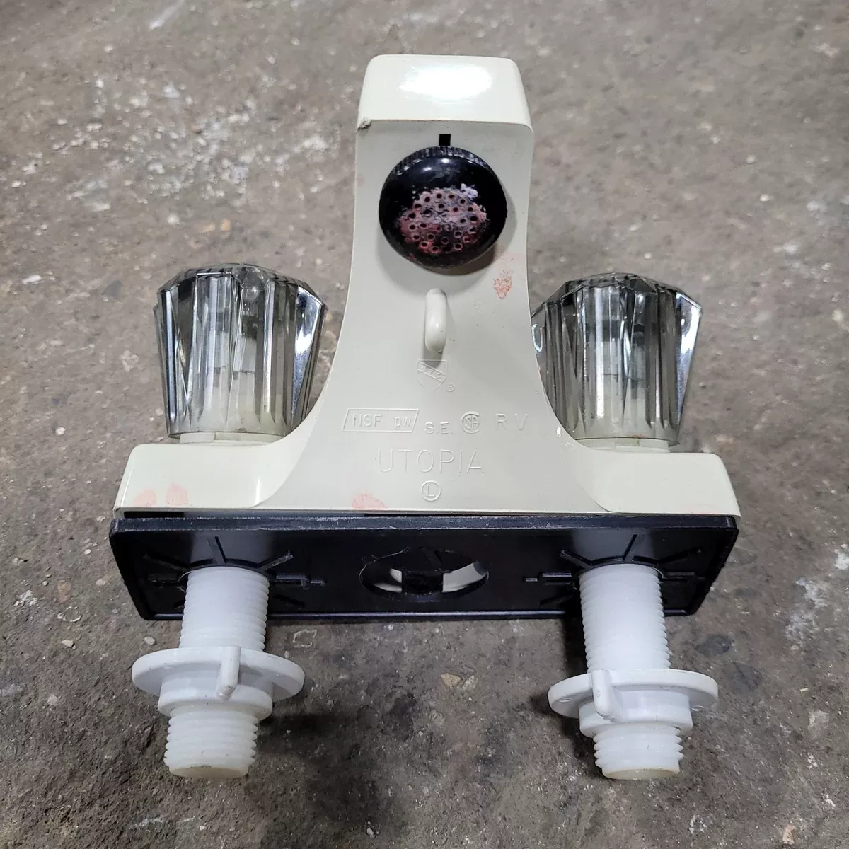 Used Bathroom Faucet Bone with Smoke Knobs