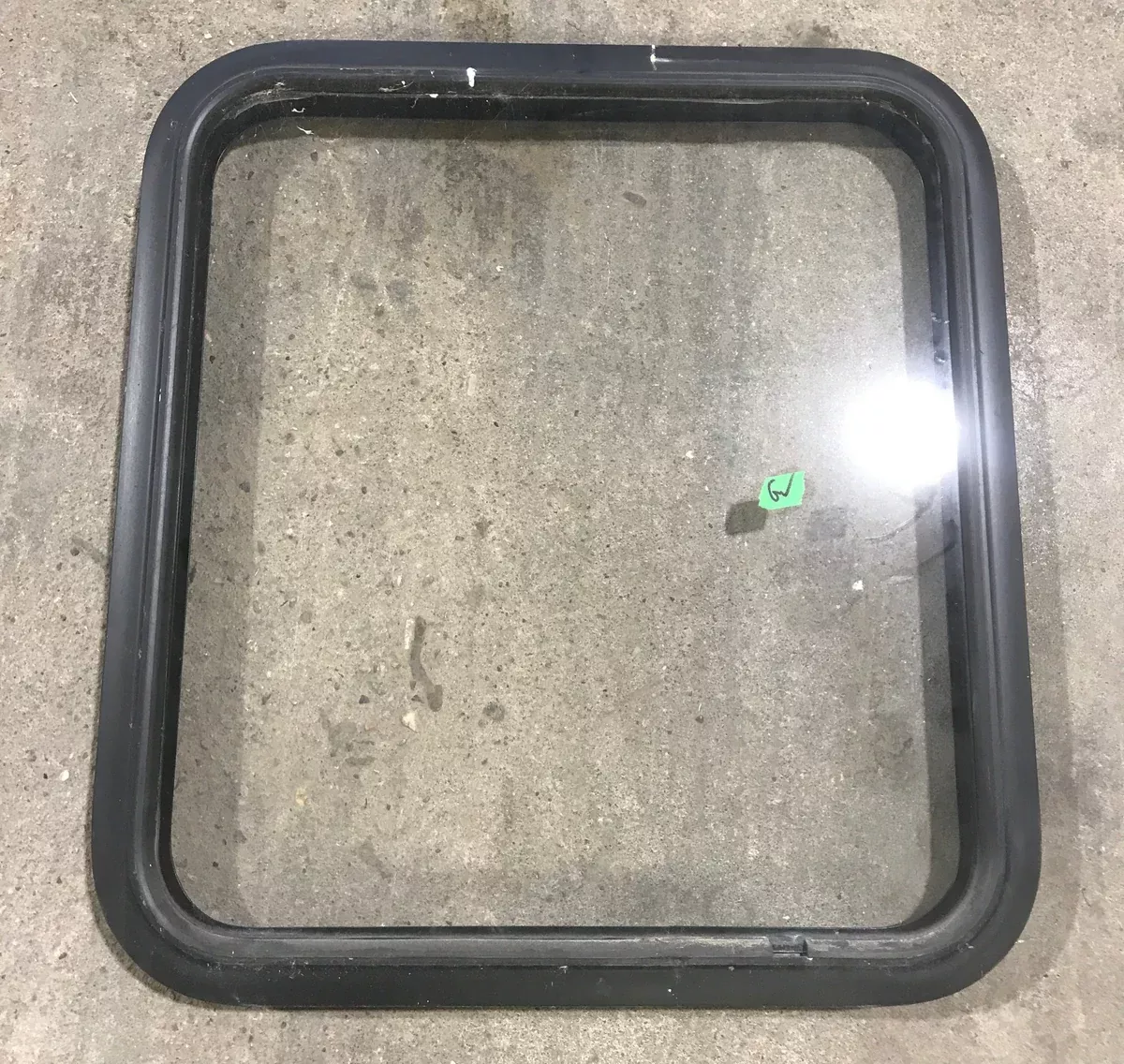 Used Black Radius Non-Opening Window : 25 1/2″ W X 23 1/4″ H X 2″ D